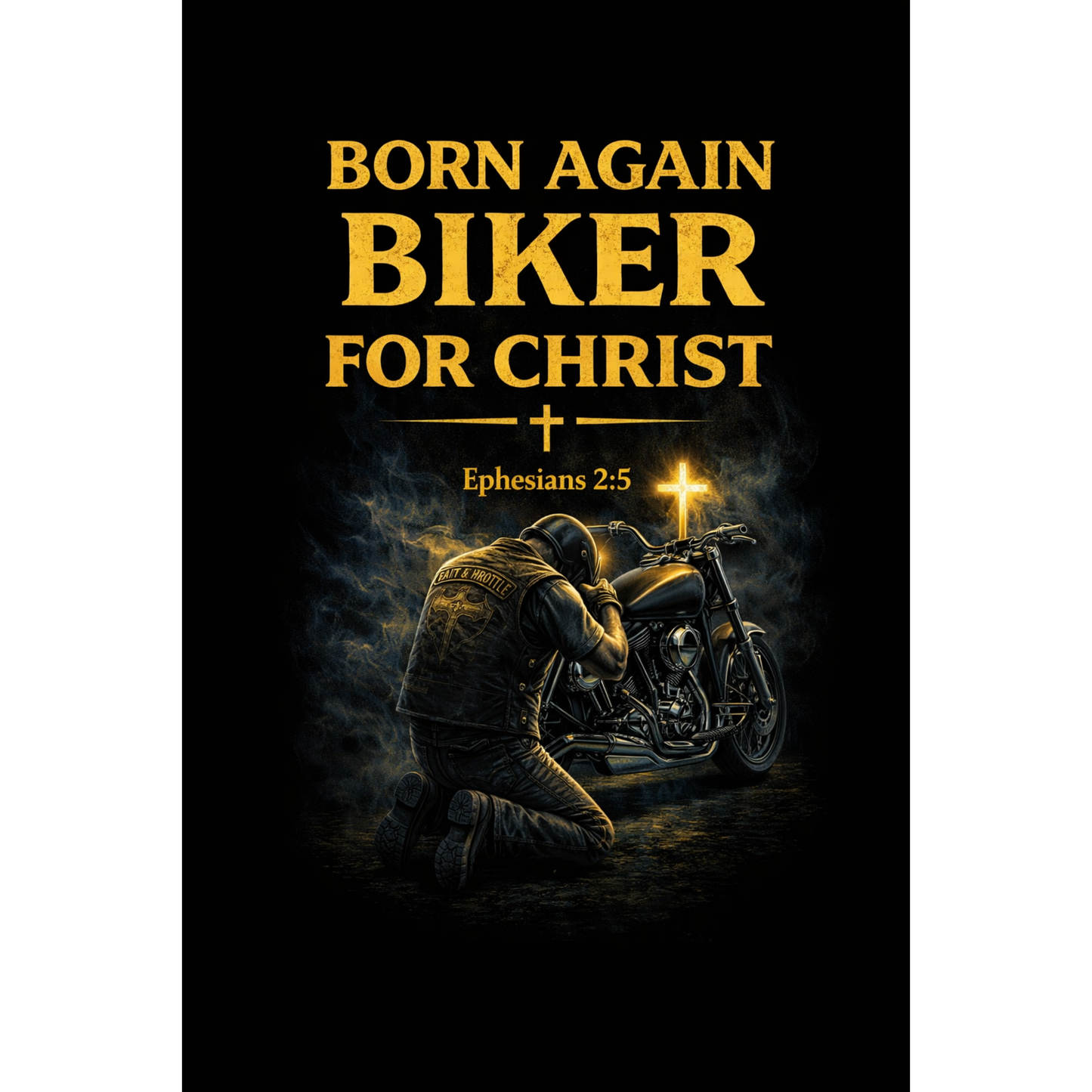 FAITH & THROTTLE - BORN AGAIN BIKER TEE